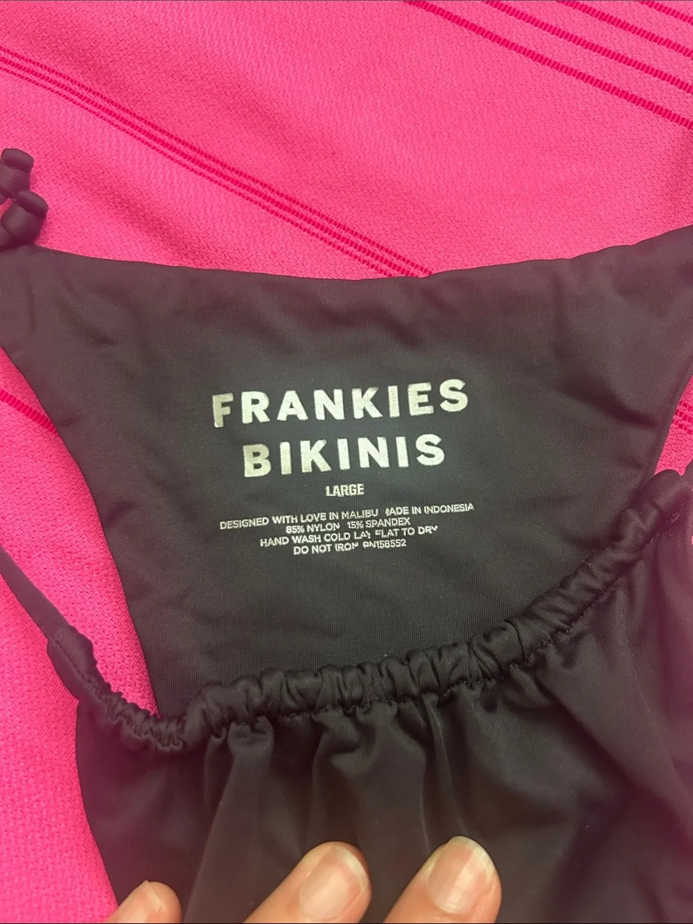 Frankie’s Bikinis Black Tie-Side Bottoms